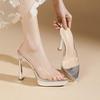 Atemberaubende wasserdichte Plateau-High-Heel-Slipper - Damen 2026 Frühling/Sommer Open-Toe Stiletto Elegante Absätze