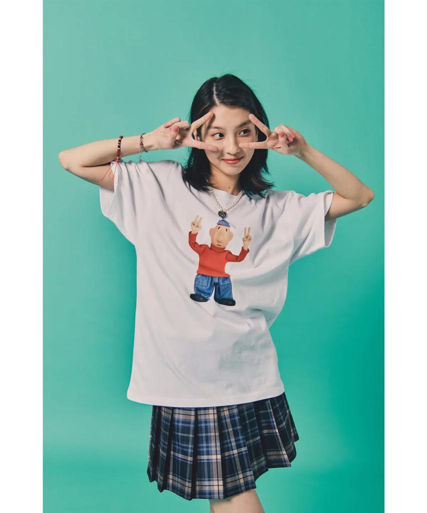 LAUGHER [2Pack][Pat&Mat] Motion Mat & Pat T-Shirt - White