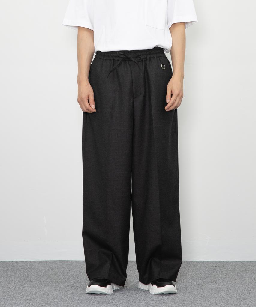 RAW TO RAW Mrp053 Elastic Waist Wool Wide Pants (Lock)