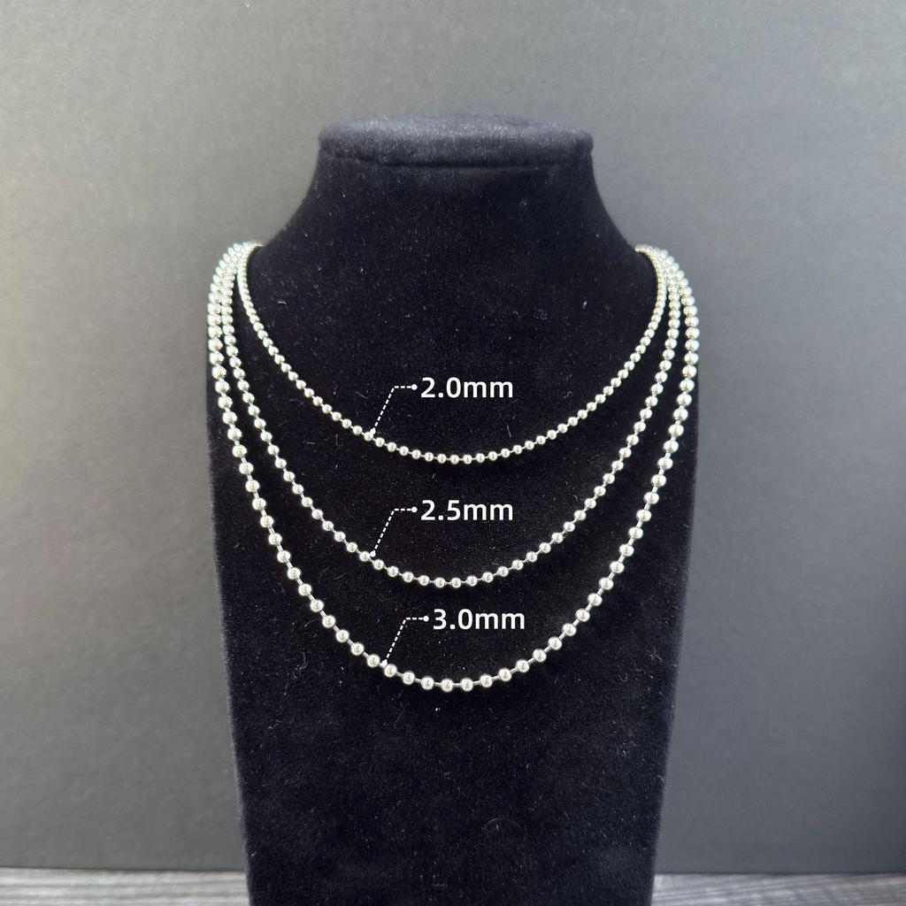 Women's S925 Sterling Silver Bead Chain Necklace - Light Luxury Sweater Chain for Autumn/Winter