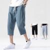 Summer Casual Linen Short Pants Cotton Straight Men's Lightweight Shorts Beach Short Pants