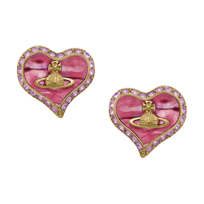 

Vivienne Westwood Petra Irregular Heart Saturn Logo Earrings Women Earrings Gold Neon-Pink 8053195235148 Red