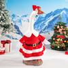 Christmas Goose Outfit Santa Claus Goose Costume Porch Goose Xmas Clothes for 23" Cement or Plastic Geese Lawn Garden Decor