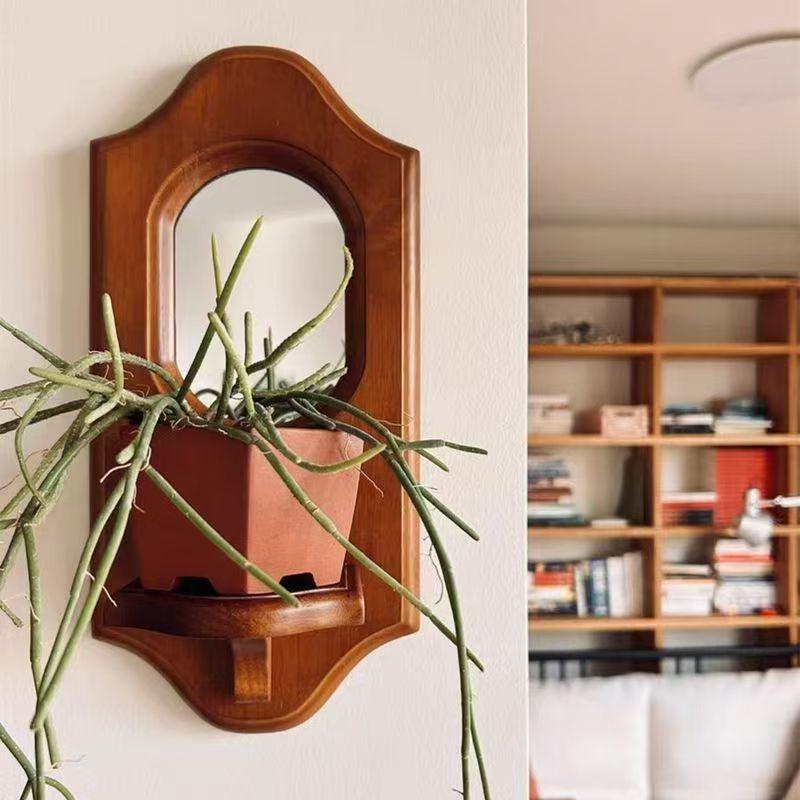 Mid-Century Retro Wall-Mounted Candle Holder & Mirror for Cafe or Restaurant Decor