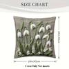 Snowdrop Floral Throw Cushion Covers Chair Living Room Pillowcase Cozy Zipper Sofa Pillow Covers Bedroom Indoor Home Decor