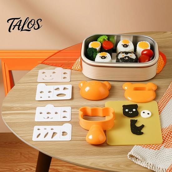 Picnic Food Shaping Tools Rice Ball Molds Kit, Cartoon Bear/Cat/Dog/Panda Shape Onigiri Maker, Easy Sushi Making Grade Plastic for Bento Lunch