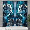 2 pieces of Snow Wolf King printed curtains, pole bag curtains, home decoration, room decoration