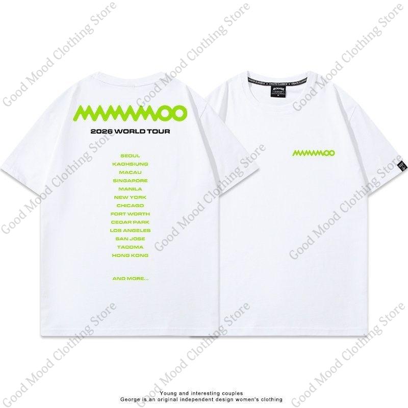 MAMAMOO T Shirt 2026 WORLD TOUR Fans MooMoo Tshirt High Quality Cotton Short Sleeve Tee Unisex Women Kpop Fashion Loose Summer Top