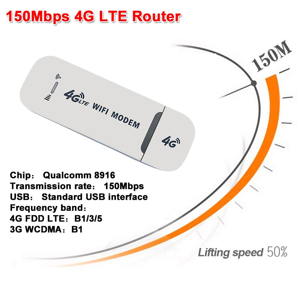 4G LTE Router 150Mbps Portable Wireless WiFi Mobile Hotspot Dongle Network Card Adapter LAN RJ45 2600mAh with SIM Card Slot