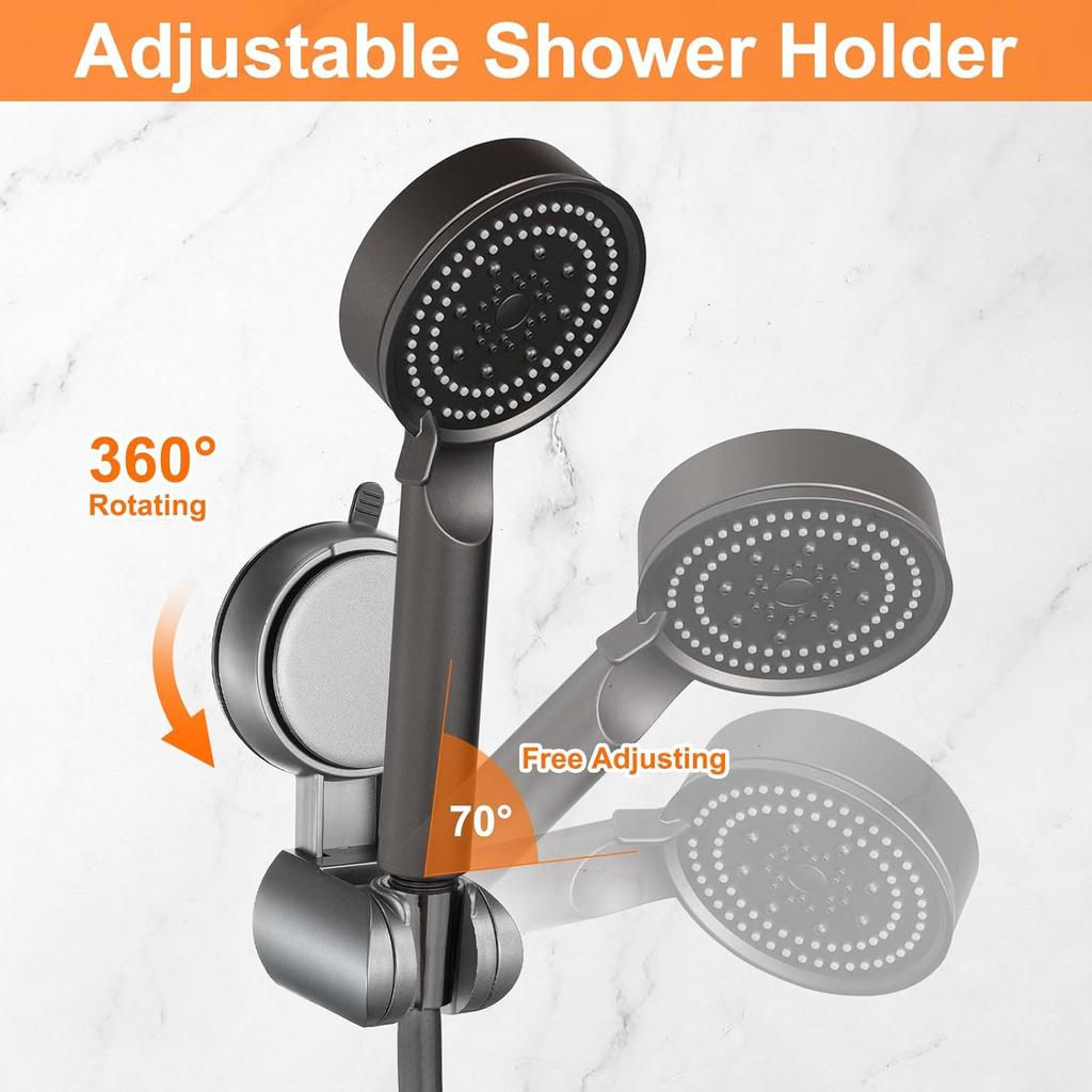 1-4PCS Suction Cup Shower Head Holder ABS Adjustable Strong Adhesive Universal Shower Head Support Reusable No Trace Waterproof