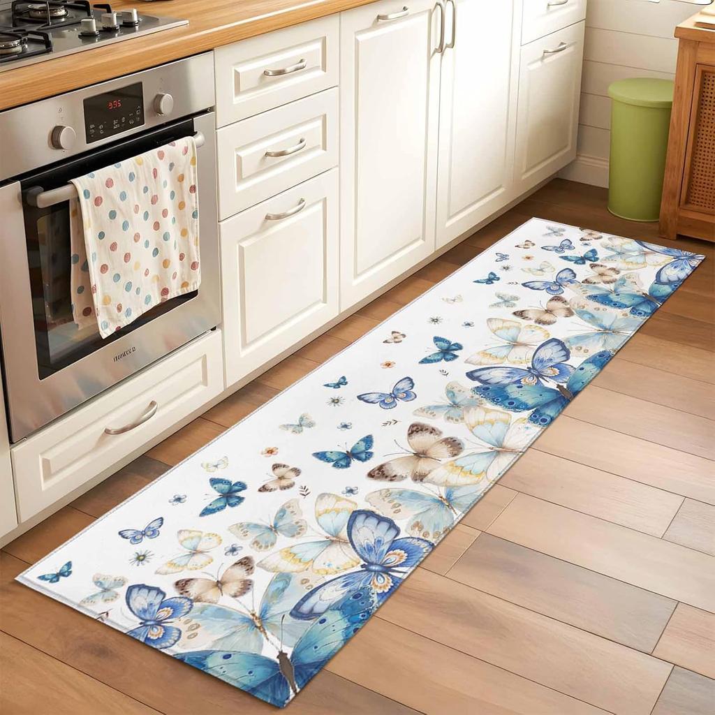 Bohemian Blumenläufer Teppiche Buntes Blumenmuster Teppich Frisches Natürliches Design Lange Bodenmatte für Schlafzimmer Küche Waschküche Dach