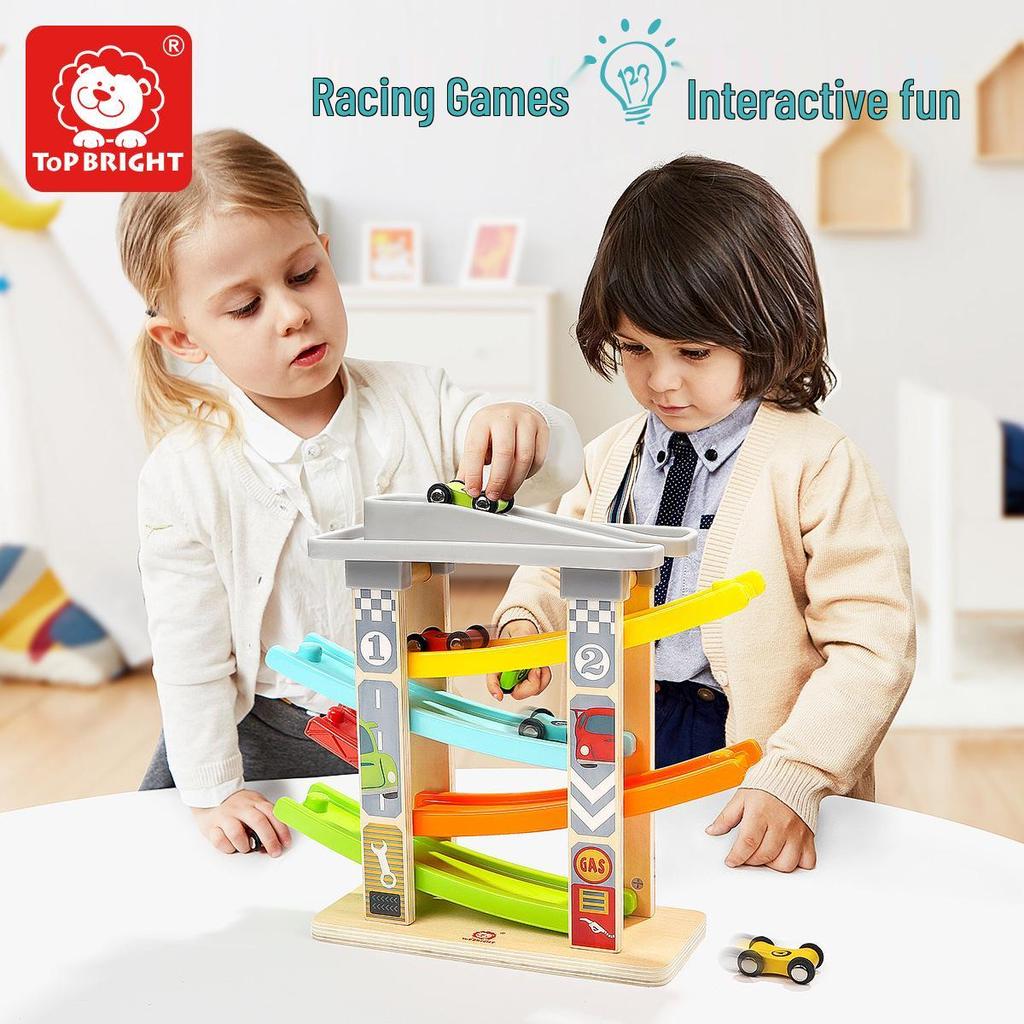 Te Bao'er Wooden Slide Track Car Set for Baby Boys - Educational Toy