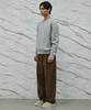 SIGNATURE Single-Pleat Corduroy Wide Pants [Brown]