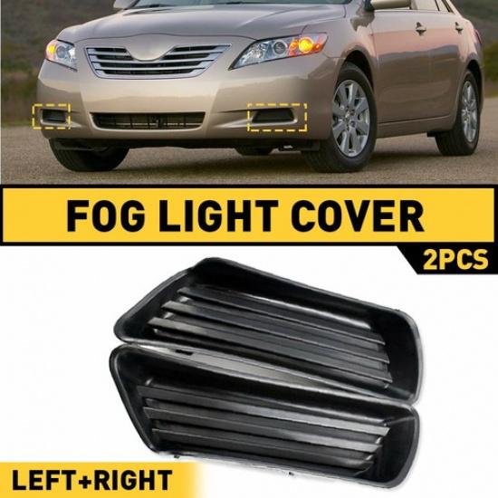 2Pcs Front Bumper Light Fog Hole Cover Waterproof For Toyota Camry 2007-2009 New