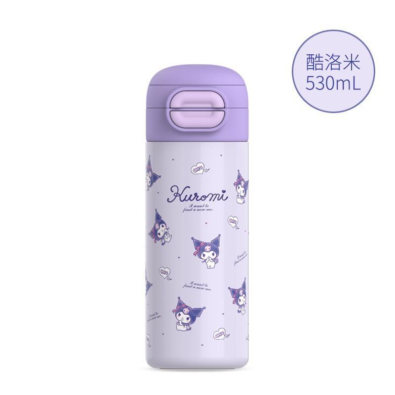 316 Stainless Steel Insulated Kids Water Bottle With Straw Flip Lid - Hello Kitty Kuromi Cinnamoroll My Melody Designs