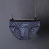 Men Panties Breathable Mesh Elastic Mid Waist Color Block No Trace Inside Wearing Large Size Ice Silk Sexy Male Underwear Briefs for Daily Life