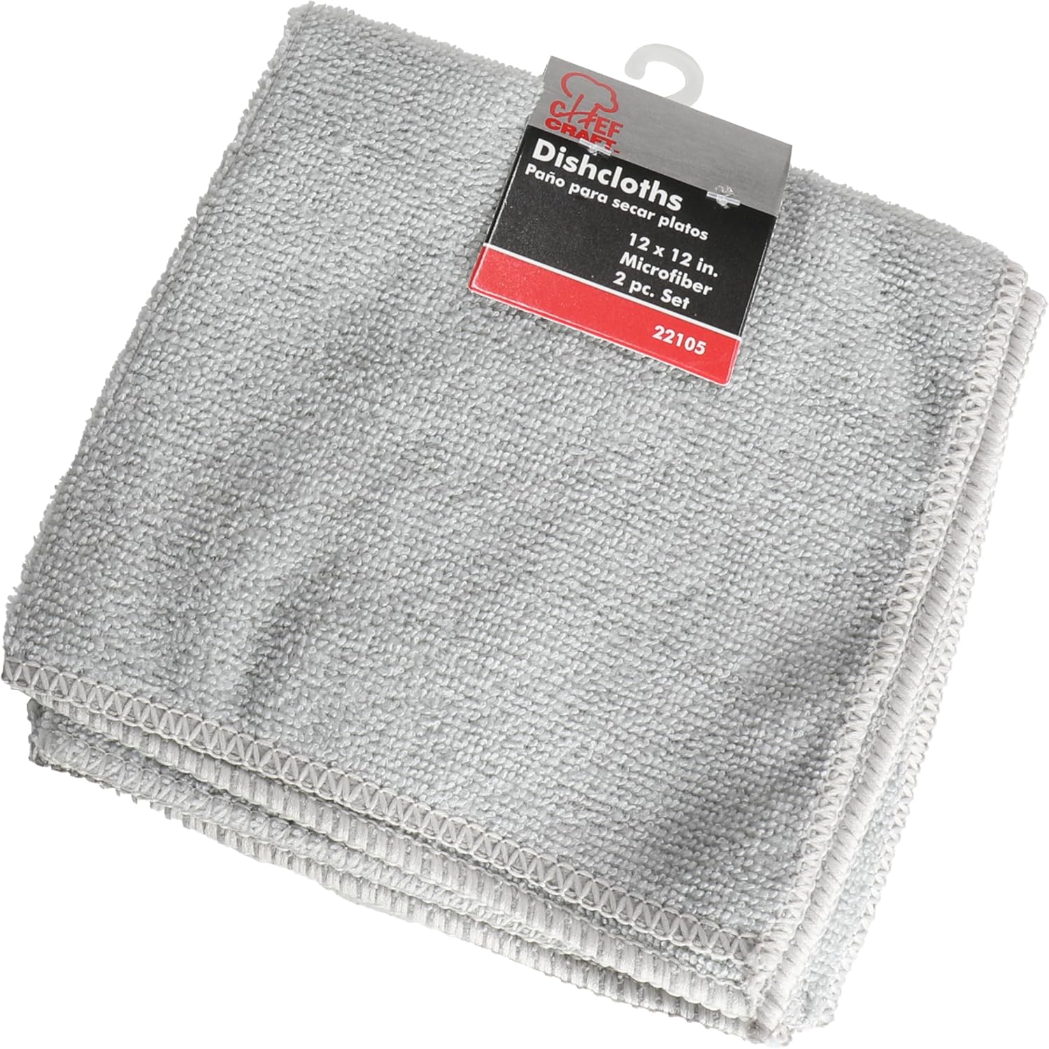 Craft Craft Microfiber Dishcloth, 2 pc. - Gray 12 x 12 inches