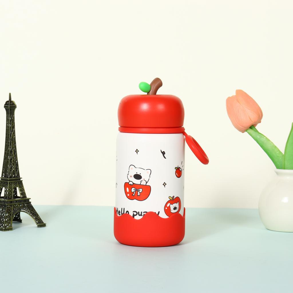 Mengqu Cartoon Apple Thermos Cup High Value 111 Stainless Steel Children's Apple Cup Portable Girls Pocket Cup