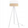 TRIPOD FLOOR LAMP WOODEN LAMPSHADE 45CM WHITE