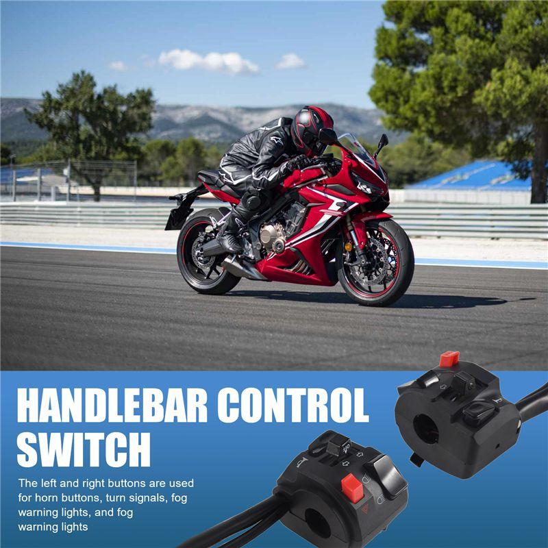 NEW-7/8 Inch 22Mm ATV Motorcycle Handlebar Control Switches Left Right For Horn Button Turn Signal Fog Light Warning Light