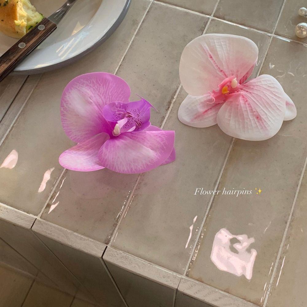 Sweet Orchid Flowers Hair Clip Elegant Sweet Barrettes Temperament Hair Accessories Wedding