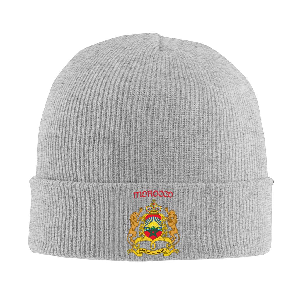 Unisex WomenMorocco Heart Flag Beanie Hats  Y2K Cool Knitted Hat Autumn Winter Outdoor Caps Custom Elastic Bonnet Hats