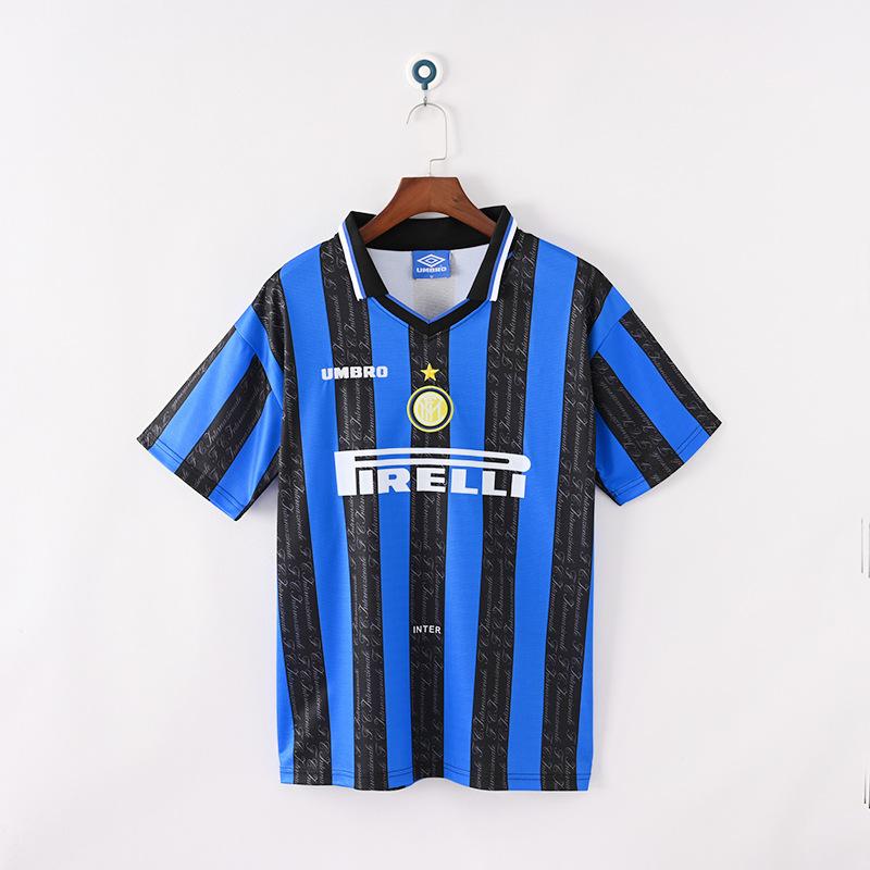 0910 Inter Retro Full Series Jersey, Champions League Home and Away Long-sleeved Football Jersey, Commemorative Print Jersey