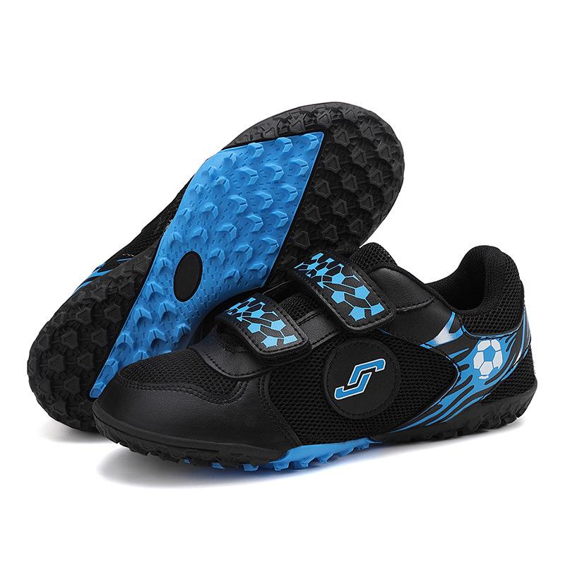 New mesh children's football shoes Velcro training shoes Broken nails Primary school students race running and kicking a pair 2025