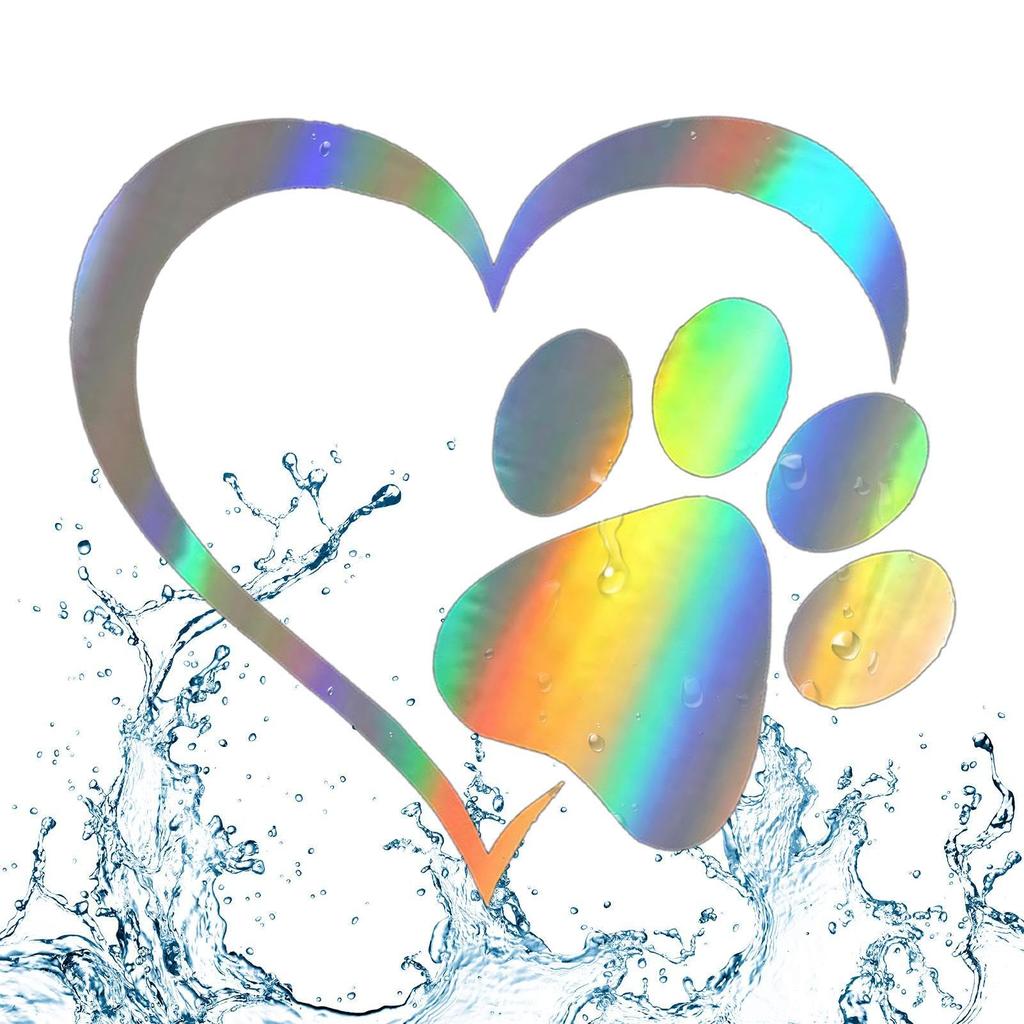 Dog Paw Waterproof Car Sticker Cute Dog Cat Paw Paw Sticker Heart Car Window