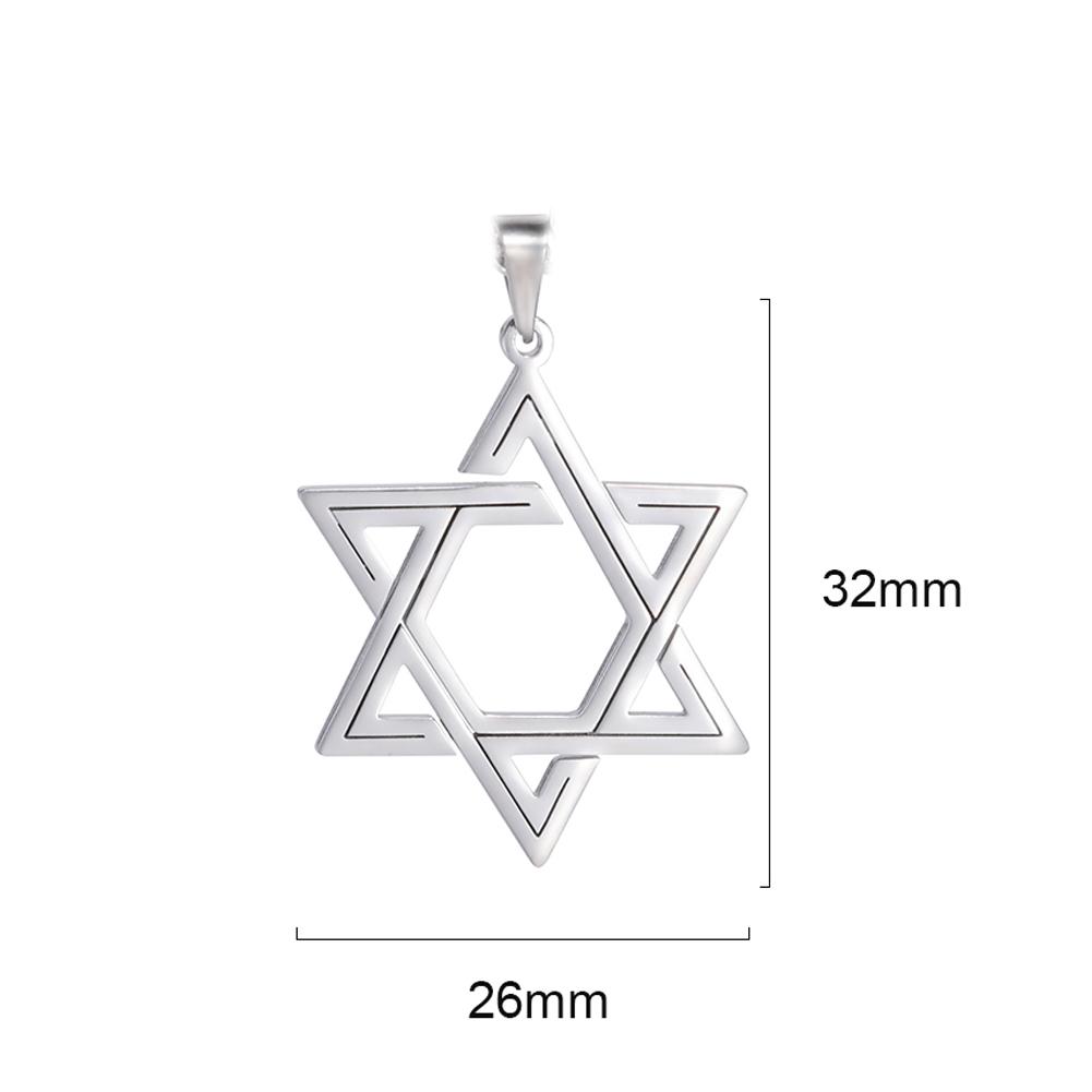 Dawapara Jewish Menorah David Star Stainless Steel Pendant for Necklace Hexagram Charm Jewelry Making Religious Hanukkah Gift