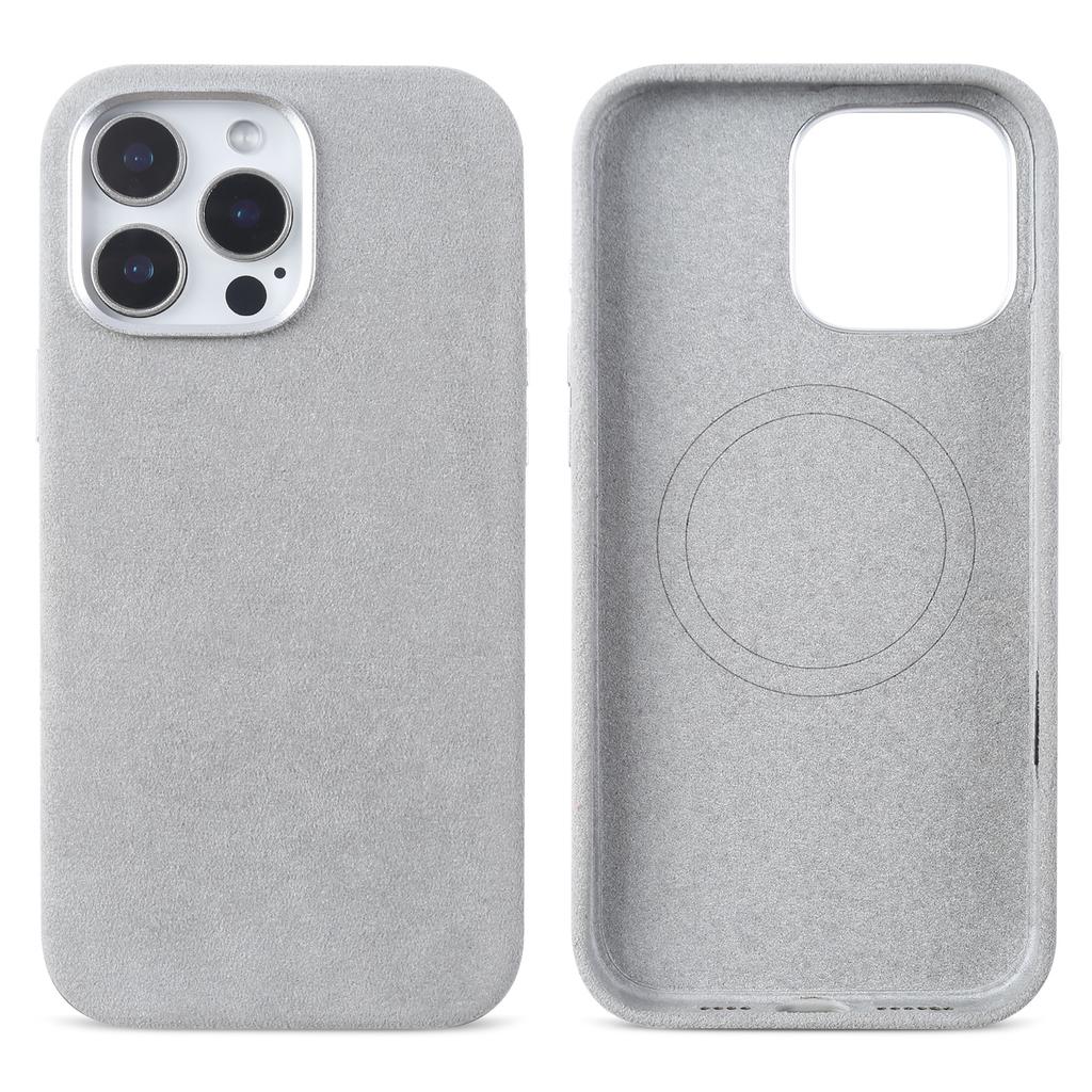Vollumwickelte magnetische Hülle für ALCANTARA für iPhone 16 Pro Max 16pro Kunstleder Supercar Wildleder Handyhüllen Abdeckung