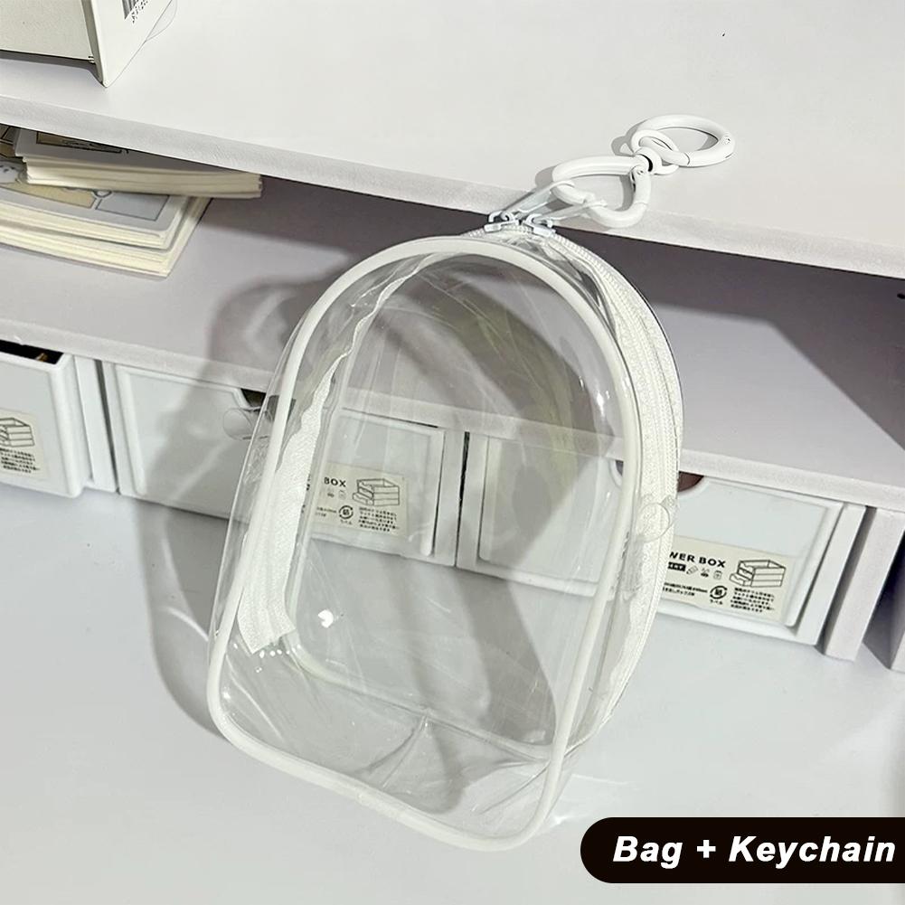 For 17cm Labubu V2 V3 15cm Cotton Doll Skull Panda Outfit Crossbody Pain Bag PVC Storage Bag Display Bag