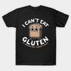 I Can't Eat Gluten Tummy Hurt Humor Print Casual Cotton Tee