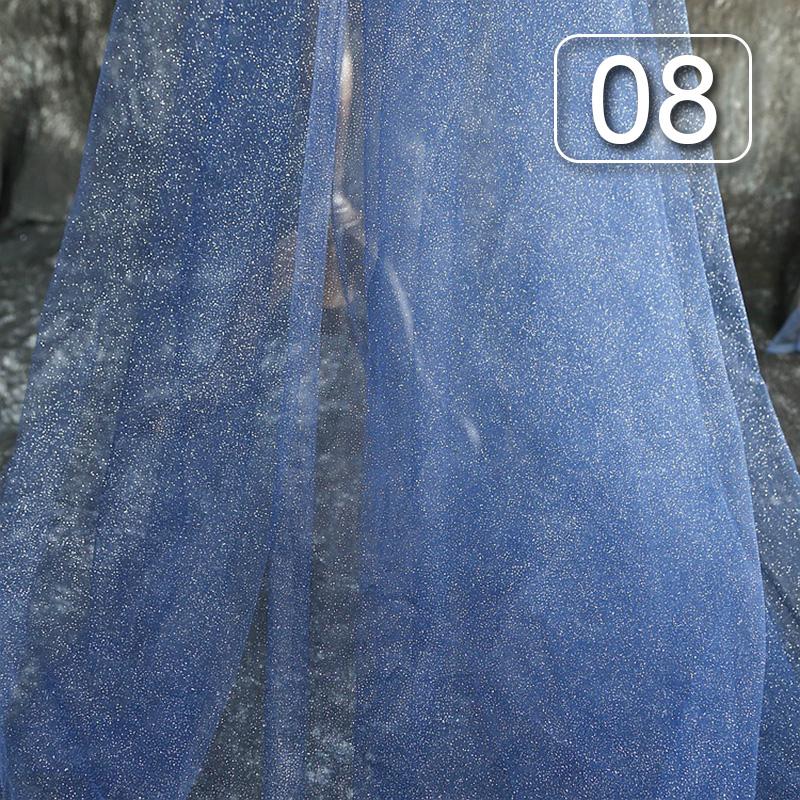 1 Meter glänzender feiner Puder-Tüllstoff, weicher Glitzer-Pailletten-Glitzer-Netzstoff für Party, Hochzeitskleid, Schleier, Hintergrundgarn