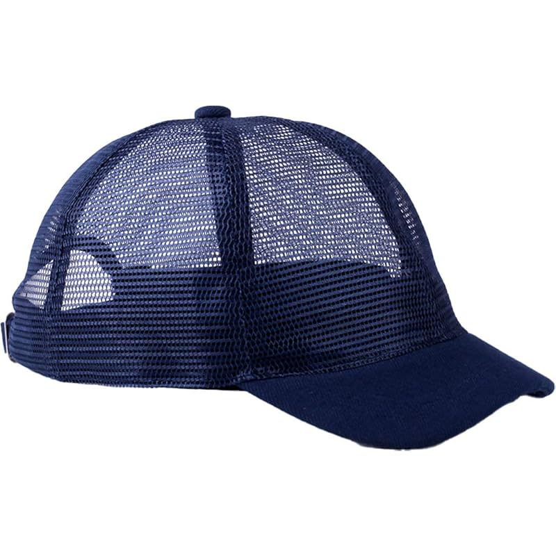 

[Spargel] short brim cap men s mesh cap hat short brim spring summer breathable (Navy)