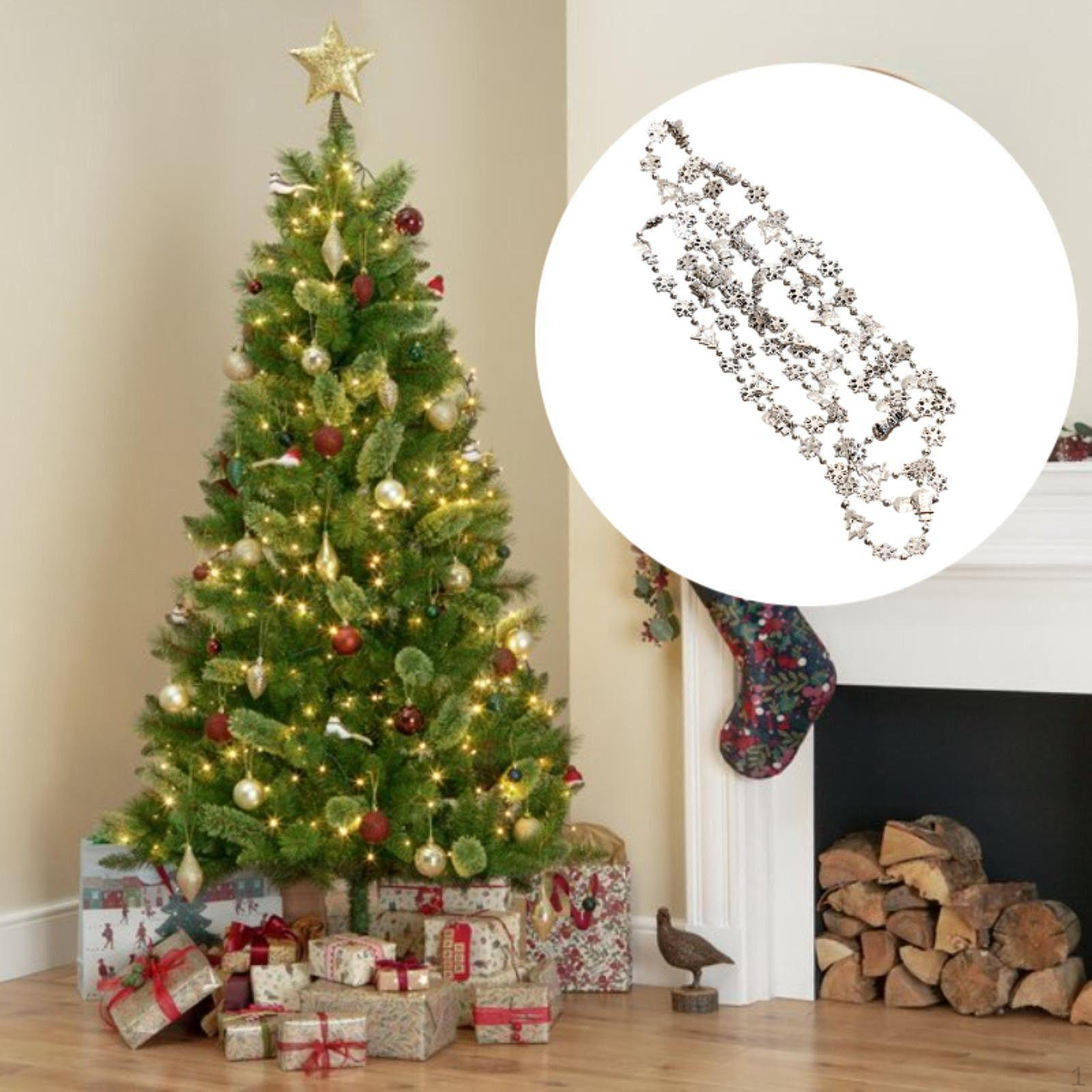 

Гирлянда из цепочек с бусинами для украшения рождественской елки, 8,86 футов, рукоделие и подарки Snowman silver