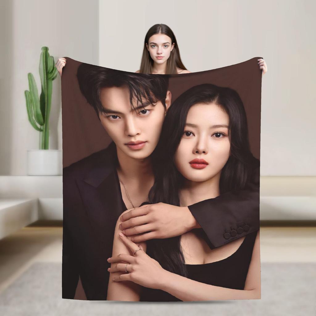 Song Kang my demon actor   Flannel Blankets  Super Soft Throw Blanket for Bedroom Camping Novelty Bedspread Sofa Bed Cover