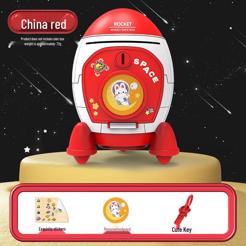 

Cartoon Fingerprint Piggy Bank: Multifunctional Money Rolling Password Box & Coin Savings Jar for Kids