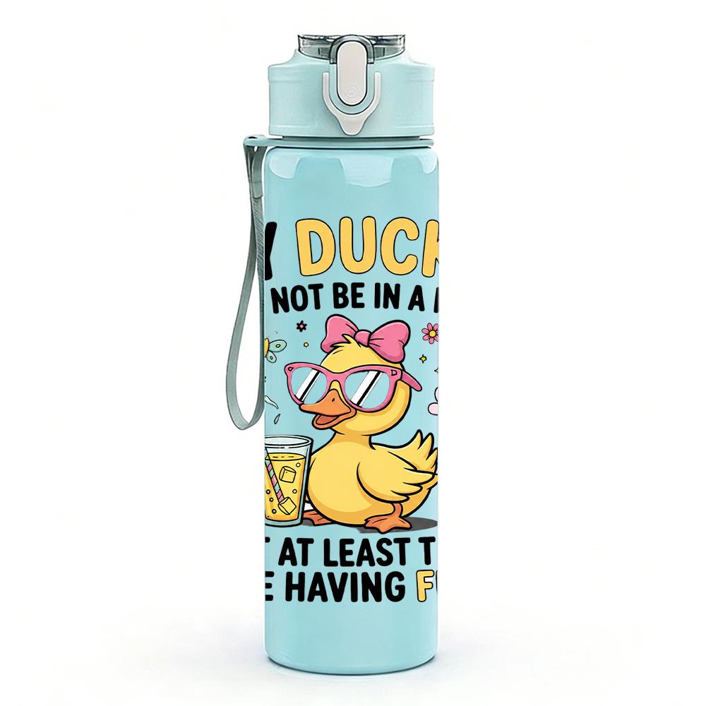 1PC My Ducks Sassy Quote Graphic,750ml Color Plastic Sports Water Bottle,Leakproof Flip Straw Lid,Suitable for Sports Office Home Use