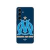 Coque pour Samsung Galaxy S25 logo om olympique de marseille bleu Fond