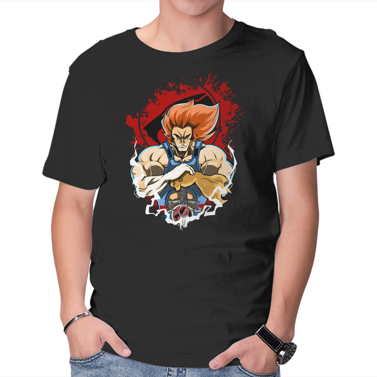 Unisex Crew Neck T-Shirt Lion-O The King Graphic Short Sleeve Casual Tee XXXL