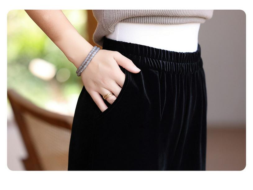 2025 Spring/Autumn Classic Chinese Style Velvet Two-Piece Set for Middle-Aged Women