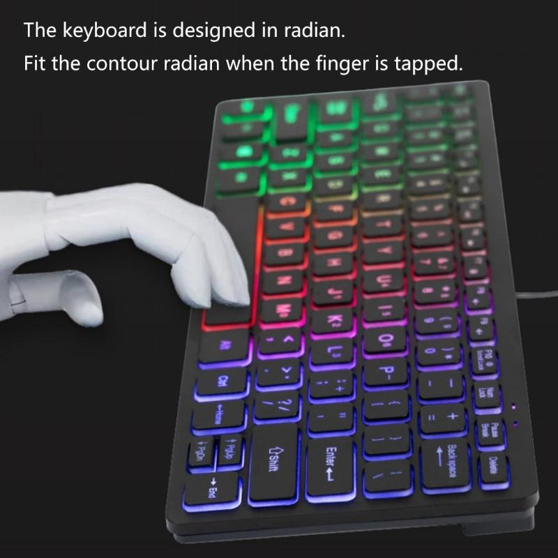 Corded Keyboard with Translucent Keycaps Slim and Lightweight Quiet to Operate for Home and Office Use