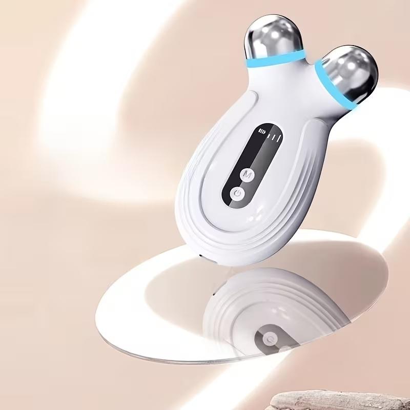 Microcurrent Face Massager With Dual Metal Heads Ems Facial Device For Skin Care And Contouring Use At Home Or Salon