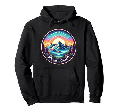 Majestic Morning Peak Glow Mountain Sunrise Forest Emblem Hoodie