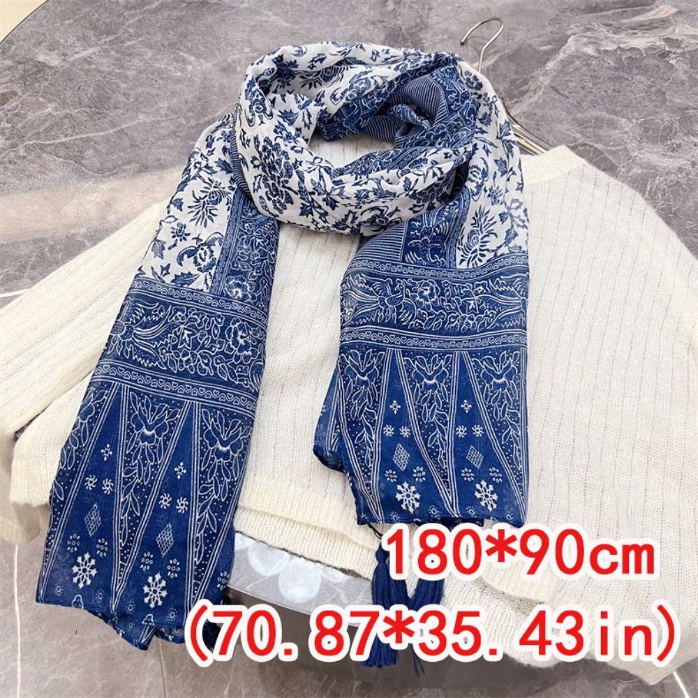 Cashew Print Women Tassel Scarf National Style Bohemian Shawl Fashion Travel Scarves  Winter Warm