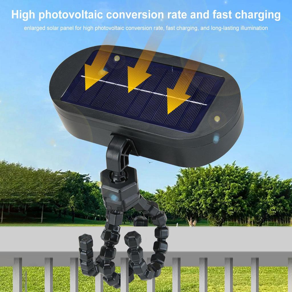 Solar Powered Motion Lights Waterproof Flood Lamp Outdoor Security Lights With Flexible Octopus Tripod For Patio Garden Deck