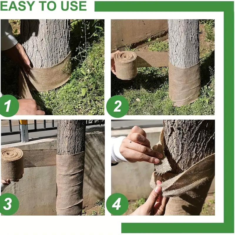1pc Garden Jute Wrap Durable Jute Fabric Wrap Waterproof Bark Protector For Winter Tree Trunks Plants Gardening Accessories