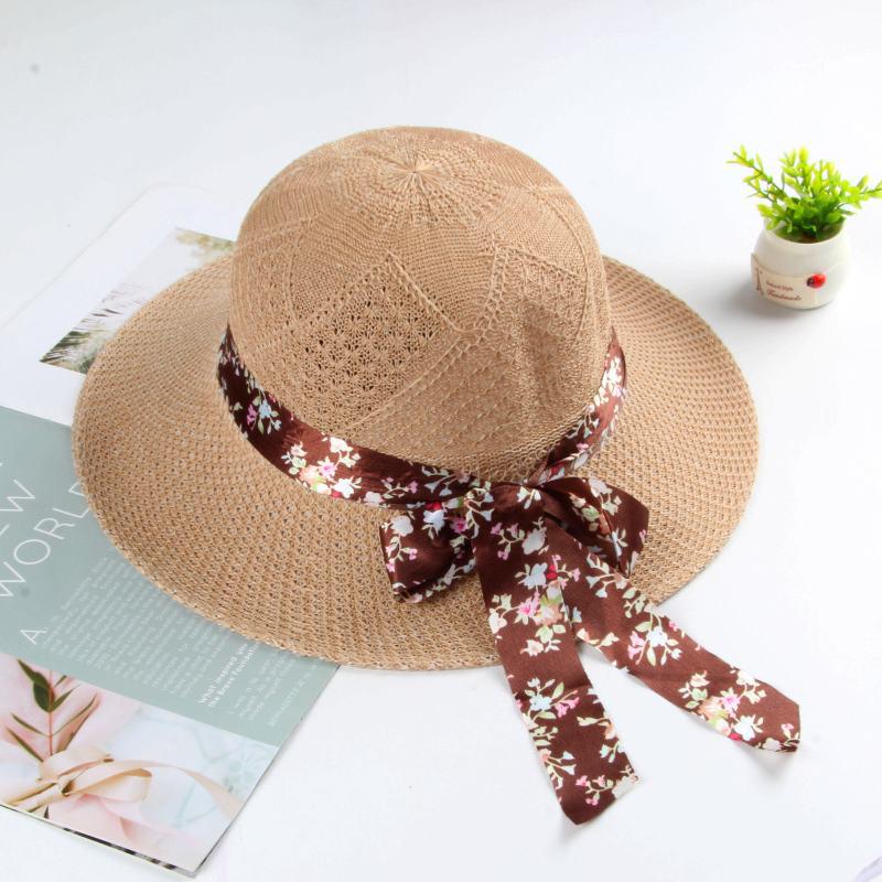 Women's Versatile Sun Protection Straw Hat, Summer 2026 Fashion, Wide Brim for Outdoor and Street Wear