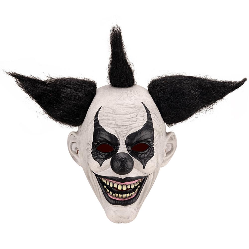 Scary Demon Clown Mask with Hair For Halloween Cosplay Props Costume Party Gift